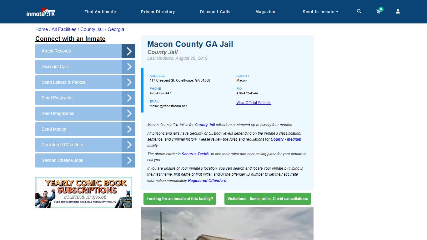 Macon County GA Jail - Inmate Locator - Oglethorpe, GA